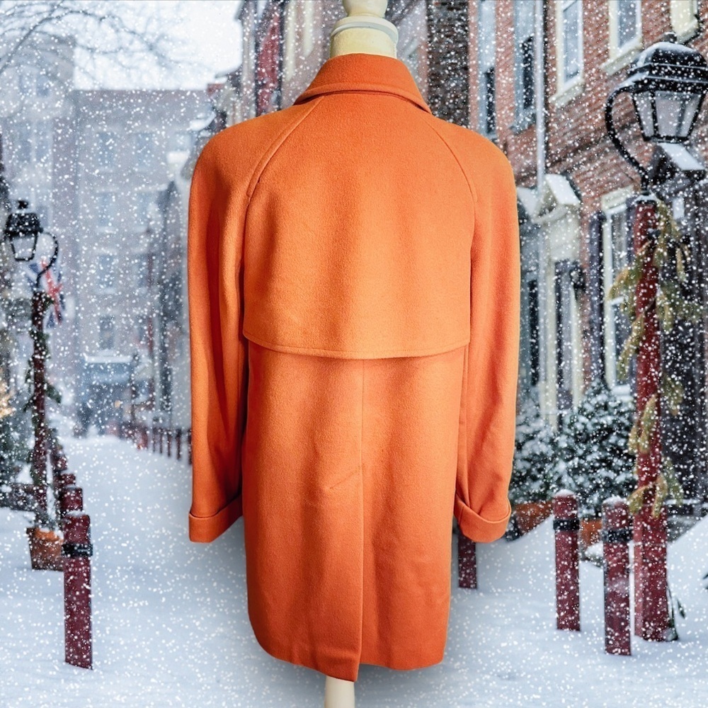 Mackintosh Burnt Orange 100% Wool Winter Coat with Silver Toggle Closure Size M - Picture 12 of 16